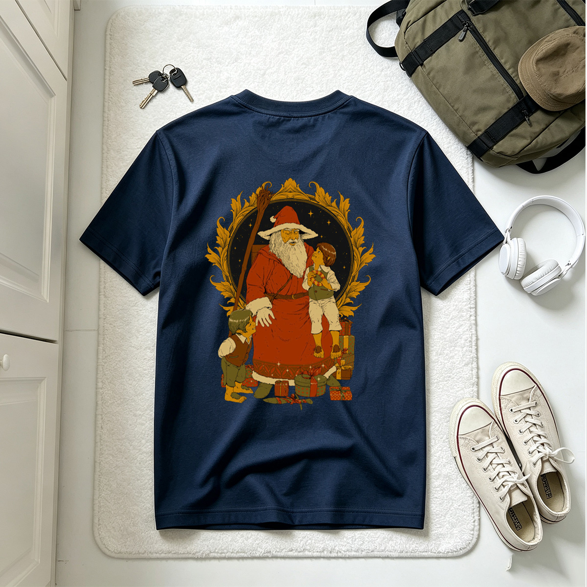 Santa Claus with Children and Gifts - Tee