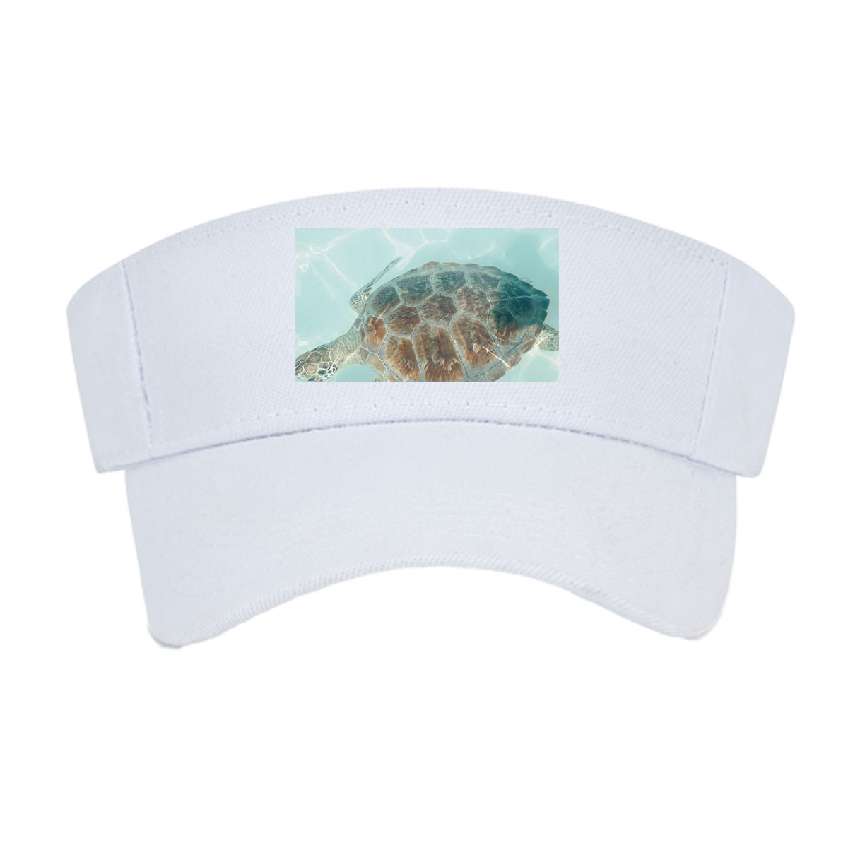 Sea Turtle Swimming in Clear Blue Water -  Visor cap
