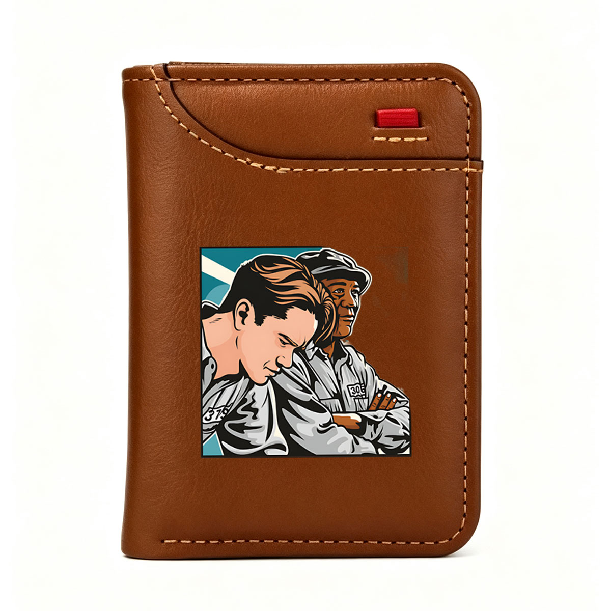Two Workers in Uniforms, Numbers 379 and 305, Collaborating on Task - Vertical Style Wallet