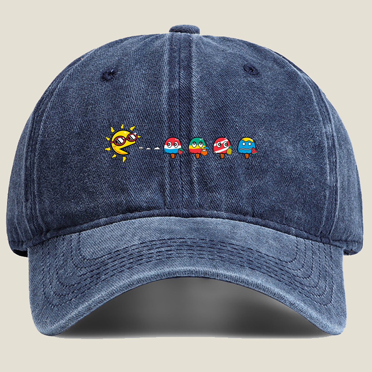 Sun and Popsicle Friends - Washed Denim - Baseball Cap