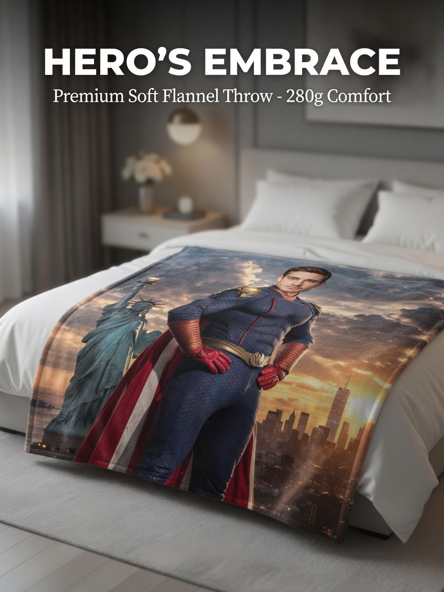 Custom Superhero Face Flannel Blanket Personalized Photo Throw Skin-Friendly Warm Fleece Blanket for Bed Sofa Couch