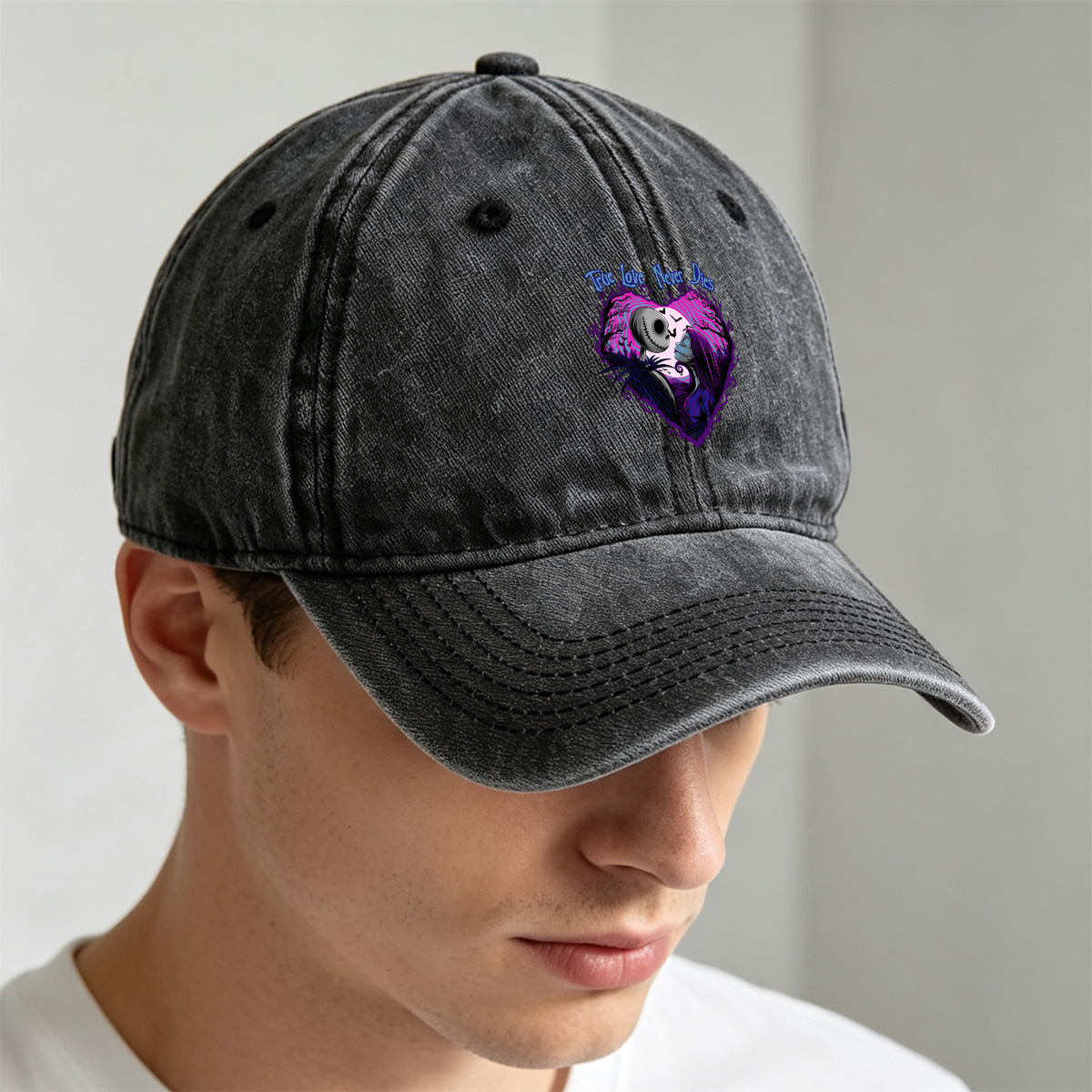 Jack and Sally - True Love Never Dies - Washed Denim - Baseball Cap