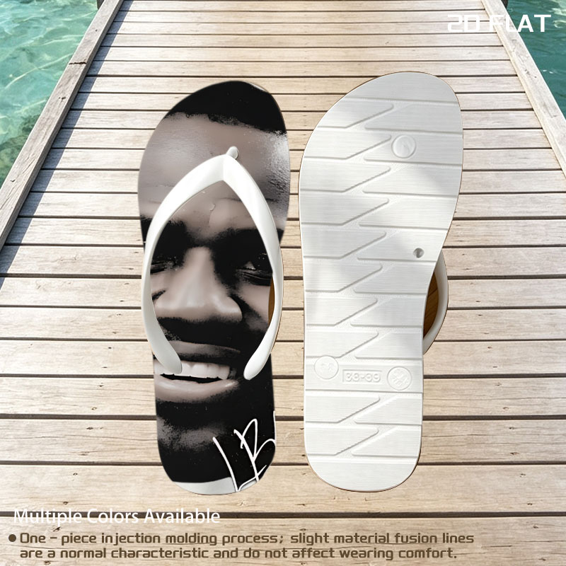 LeBron James Smiling Portrait with Signature -  flip-flops