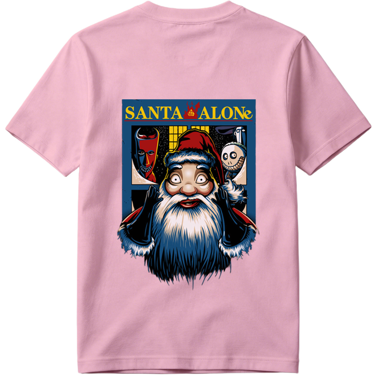 Santa Alone: Santa Claus, Jack Skellington, and Red Mask - Tee