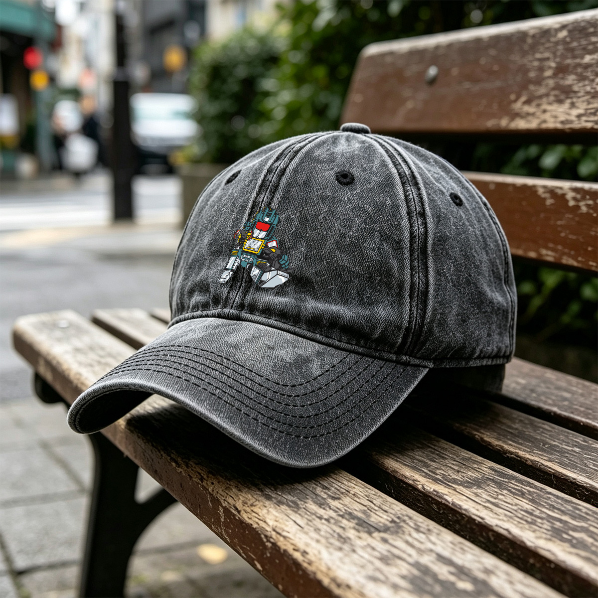 Transformers Optimus Prime with Cassette Tape - Washed Denim - Baseball Cap