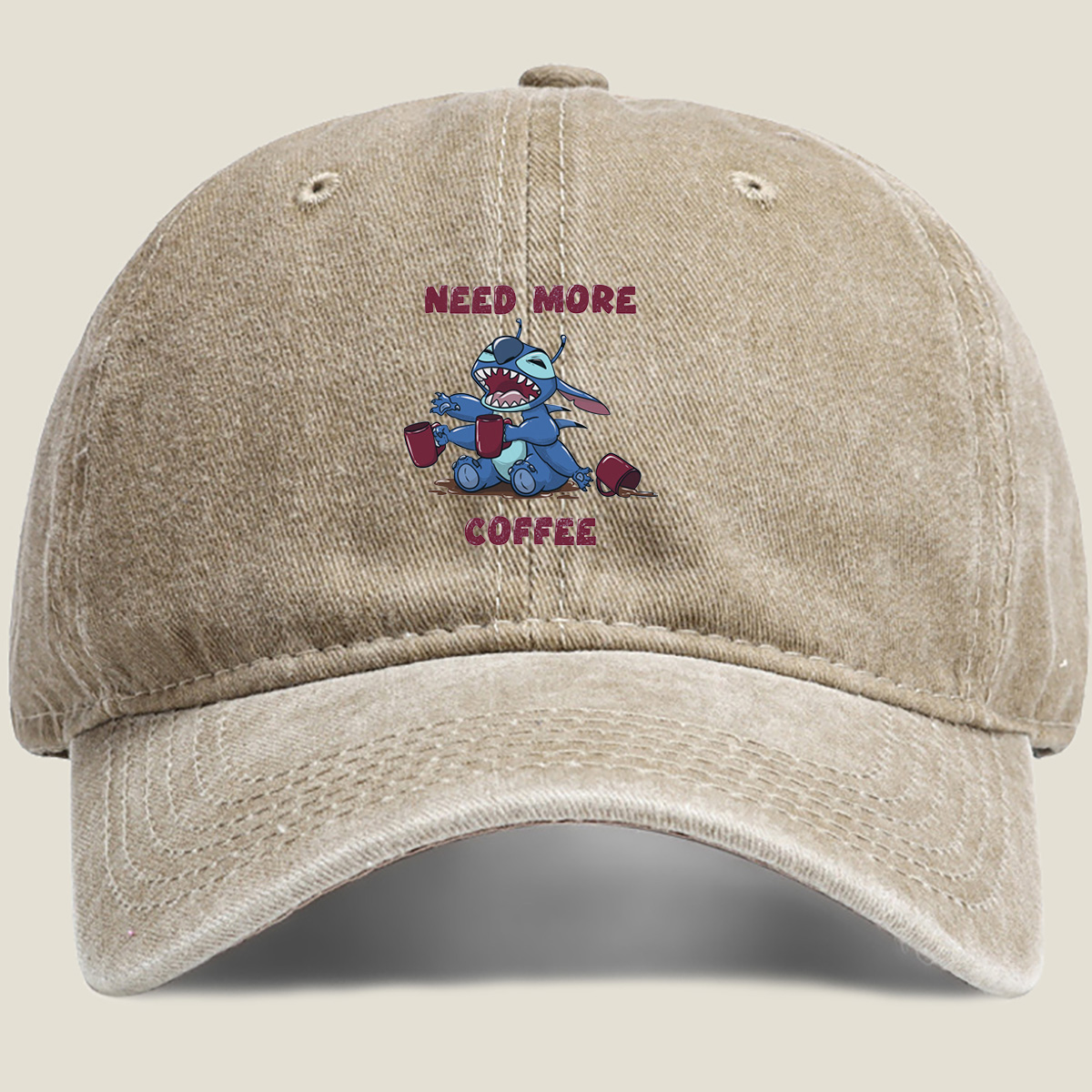 Stitch Needs More Coffee - Washed Denim - Baseball Cap