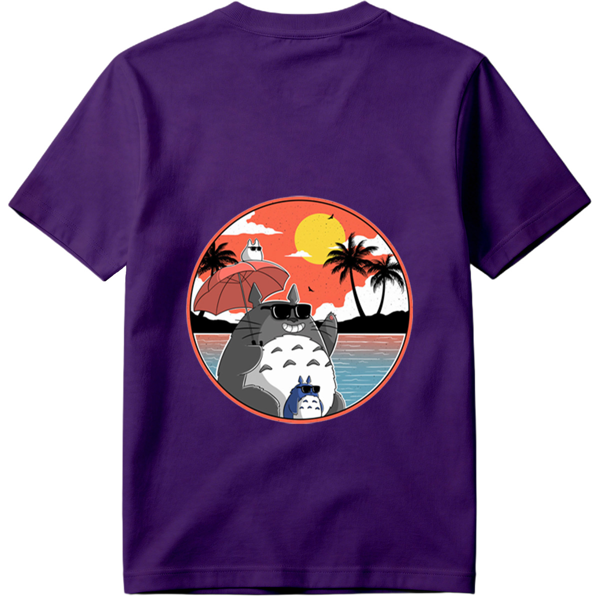 Totoro Family Beach Sunset - Tee