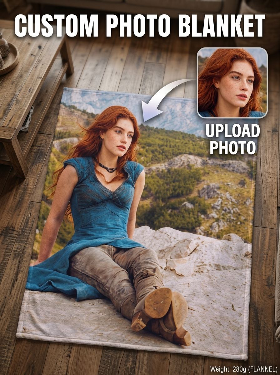 Custom Photo Portrait Blanket Personalized Fleece Throw Soft Flannel Bed Couch Wrap Ideal Meaningful Gift