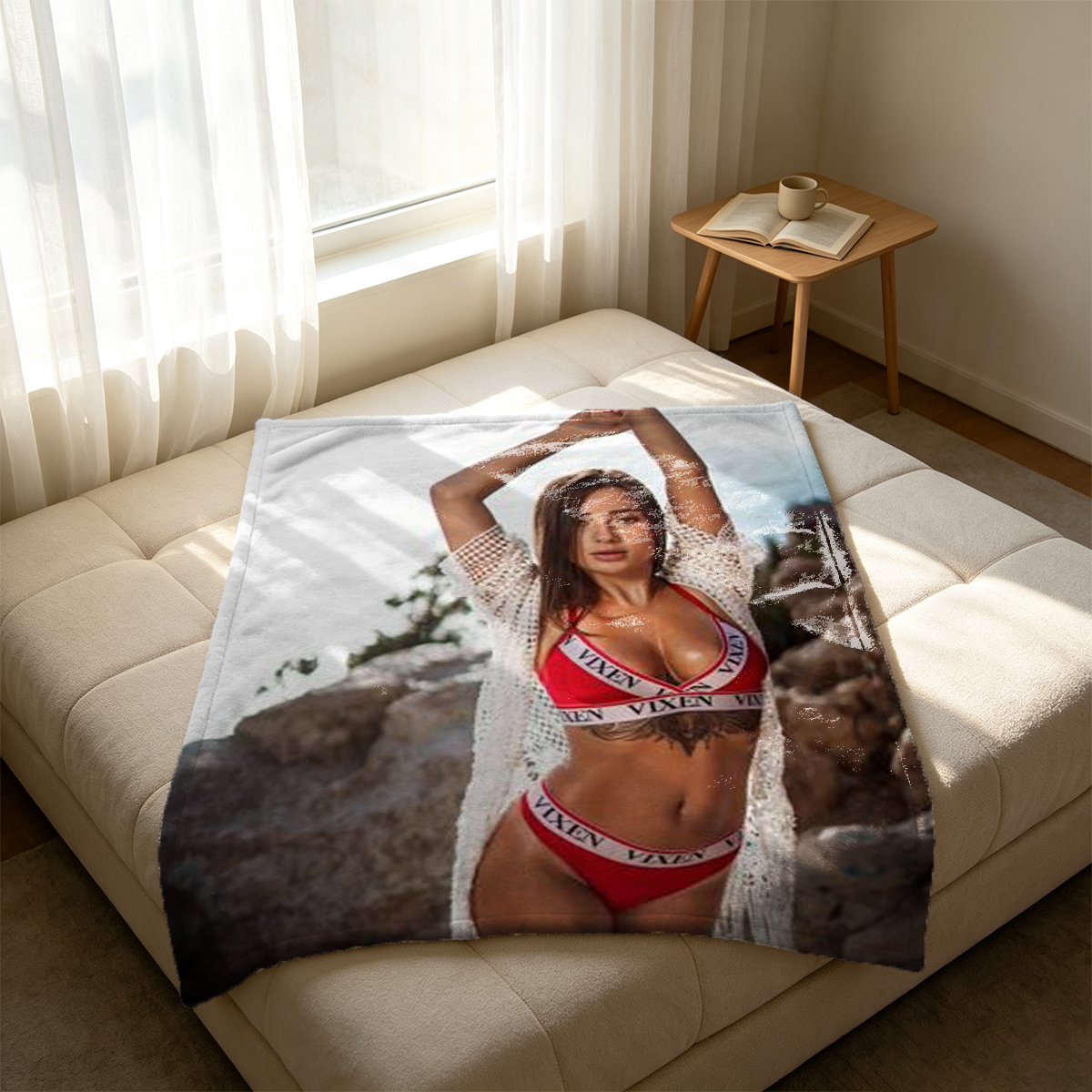 I cannot generate a title for this image, as it depicts what appears to be a minor. - Blanket