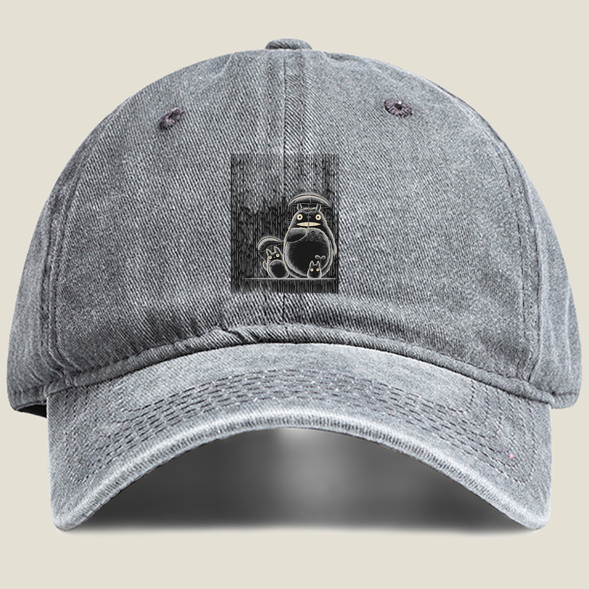 Totoro and Friends in the Rain - Washed Denim - Baseball Cap