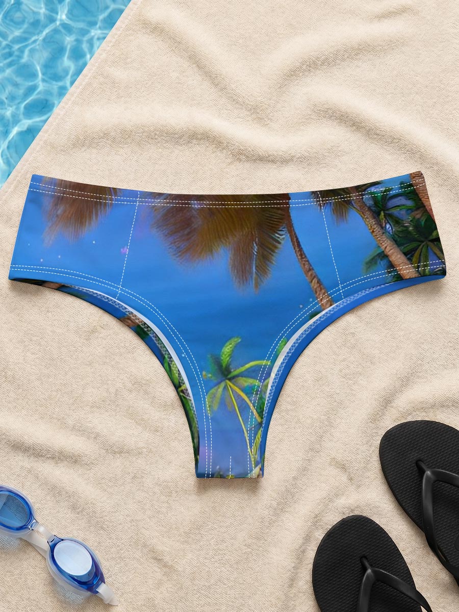 Tropical Beach with Palm Trees and Crystal Clear Water -  Men's swim trunks