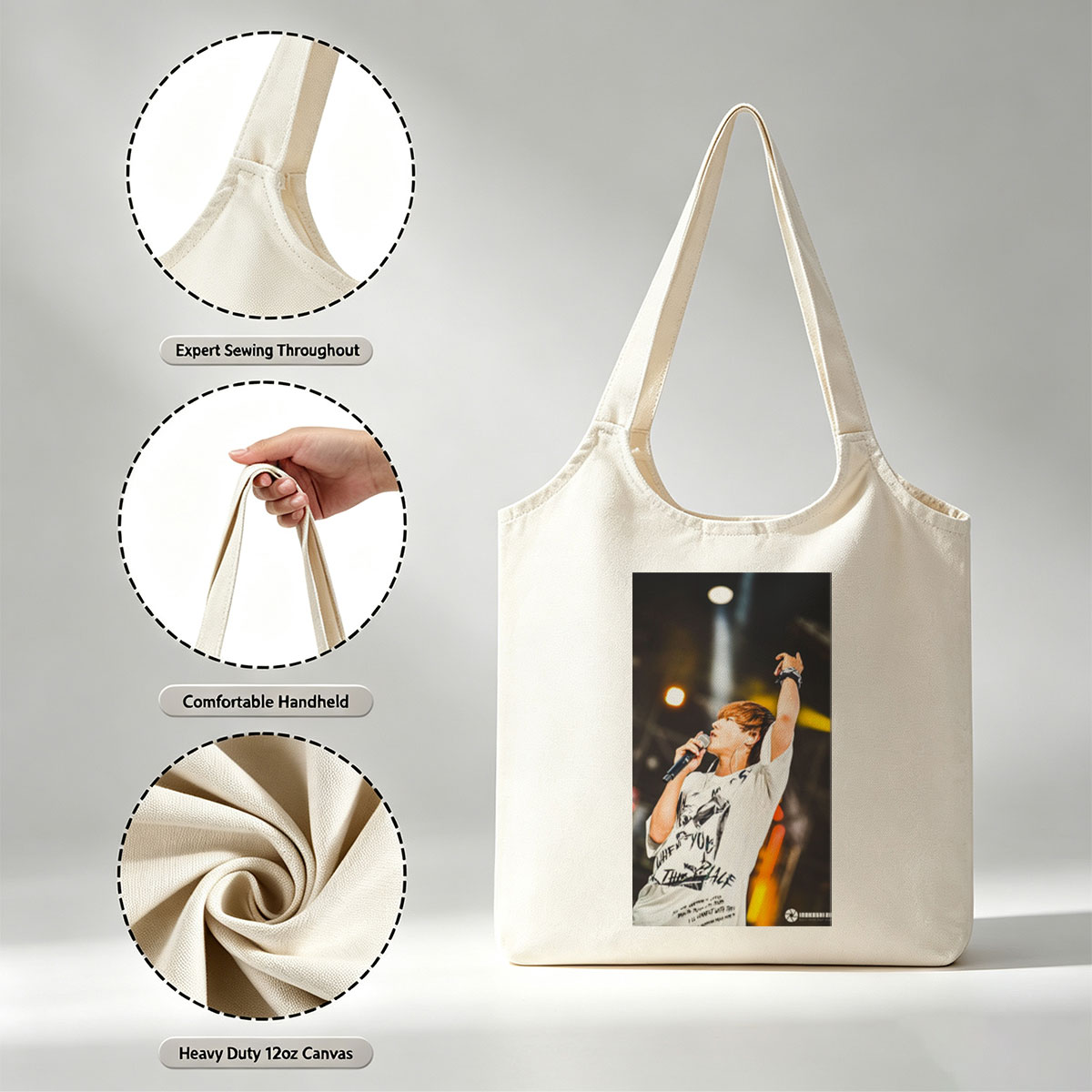 Yuta Okkotsu Live Performance Singing on Stage with Microphone - Canvas shoulder bags/
