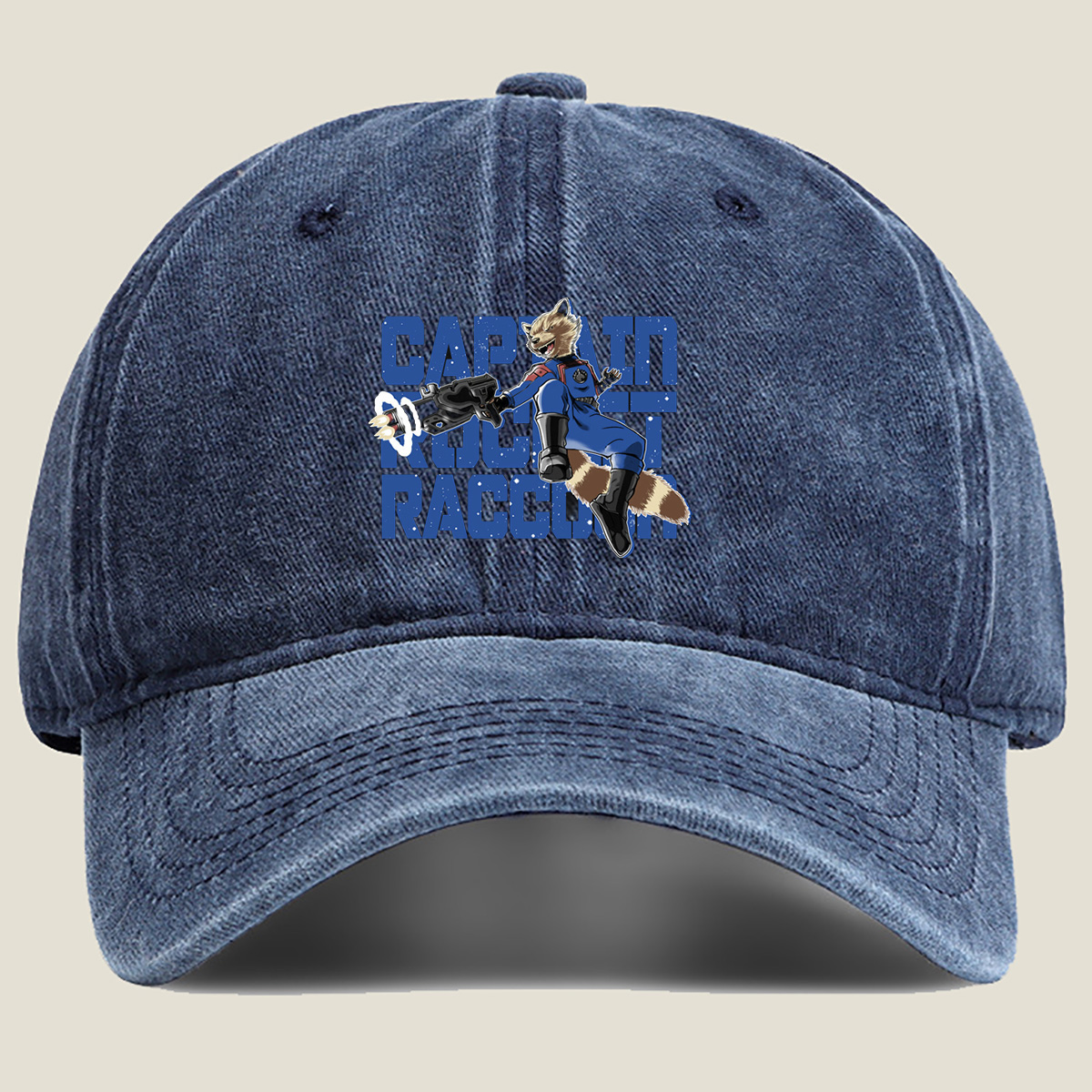 Captain Rocket Raccoon - Washed Denim - Baseball Cap