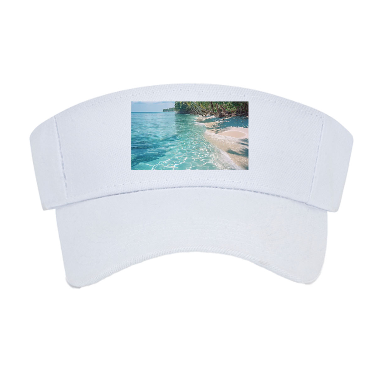 Crystal Clear Waters and Palm Trees on a Tropical Beach -  Visor cap