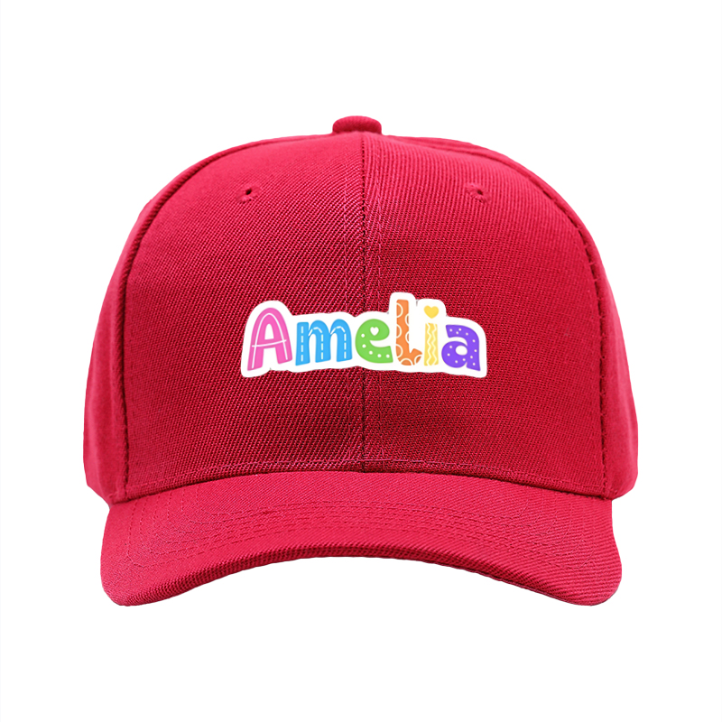 1pc New Baseball Cap with Colorful Amelia Letter Print Unisex Adjustable Hat for Outdoor Activities and Casual Wear Adults and Teens