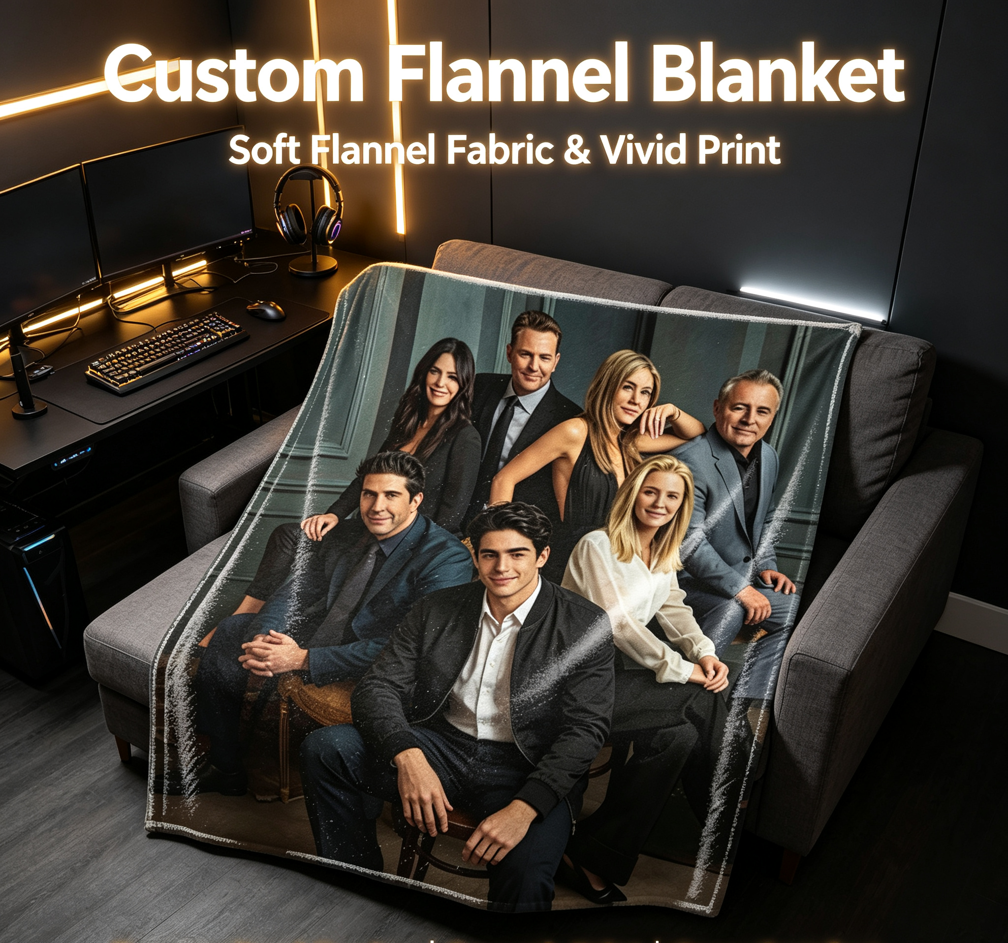 Custom Face Blanket The Young and the Restless Flannel Blanket Cozy Living Room Gift for Fans