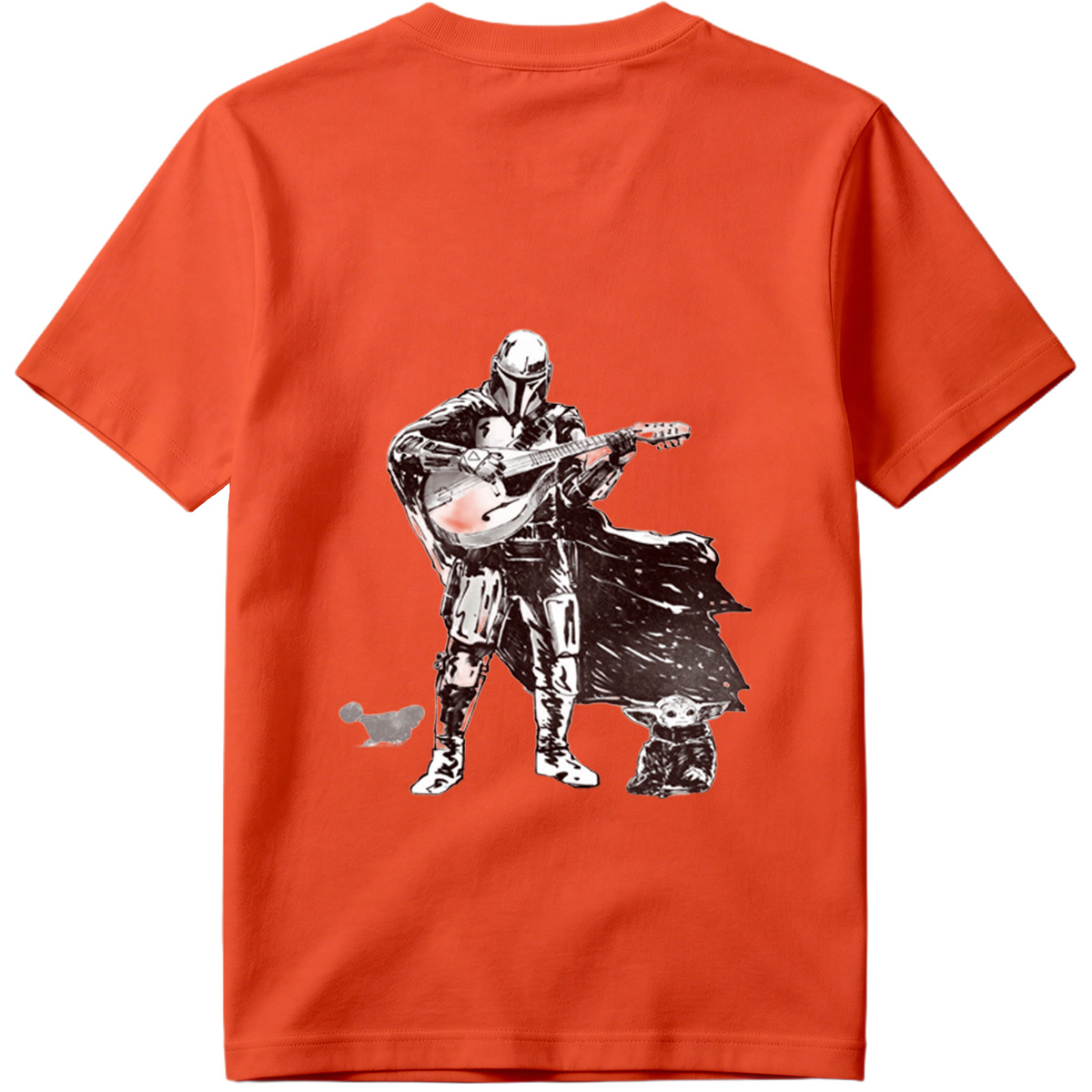 The Mandalorian Playing Mandolin with Grogu - Tee