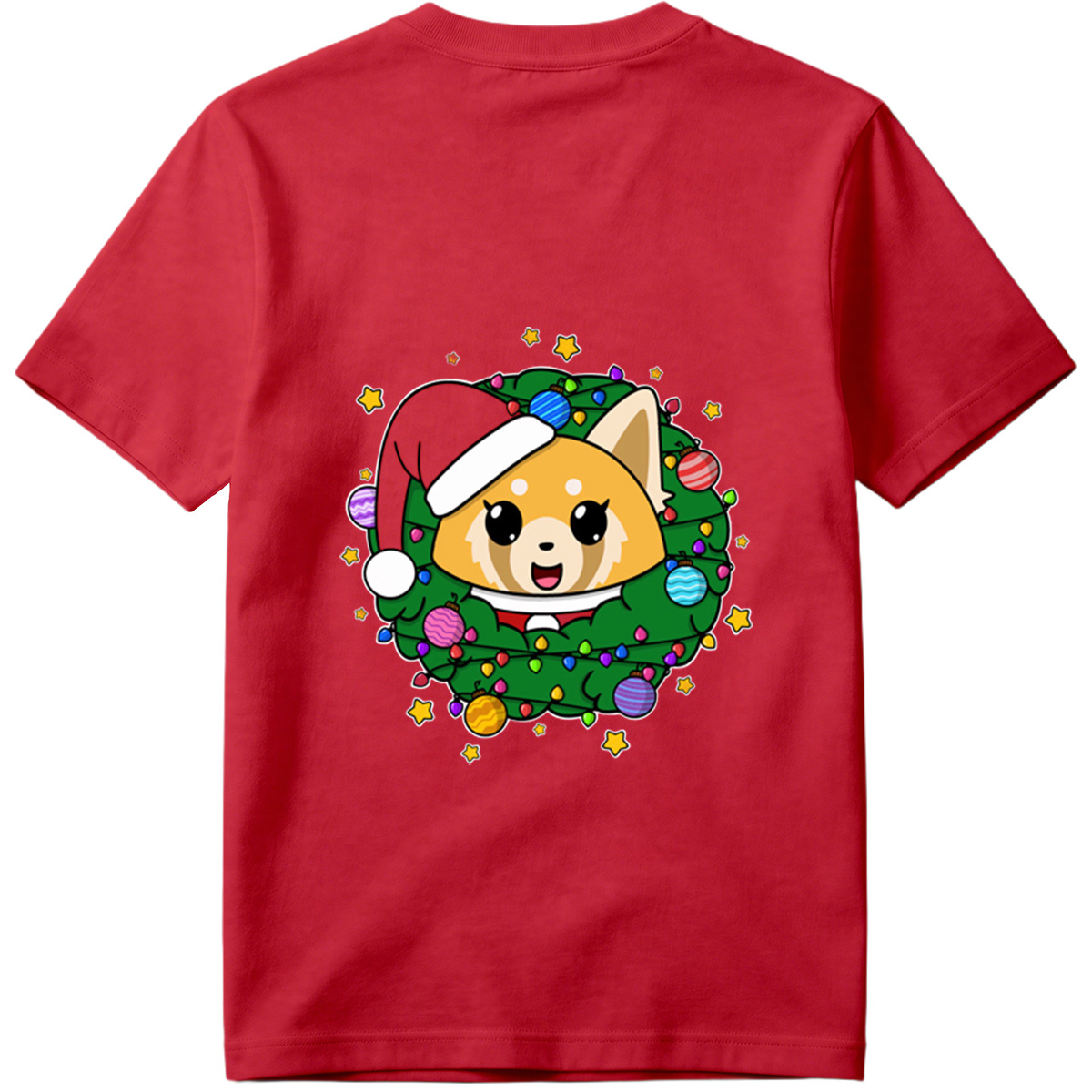 Chibi Dog in Christmas Wreath - Tee