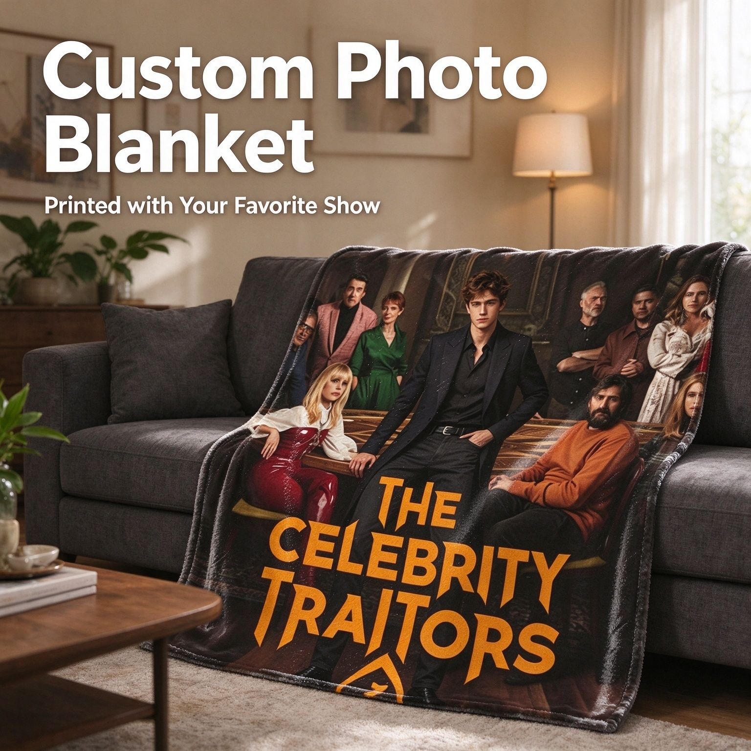 Custom Photo Face Portrait Flannel Throw Blanket Personalized Picture Fleece Bedding Cozy Keepsake Gift for Sofa Bed