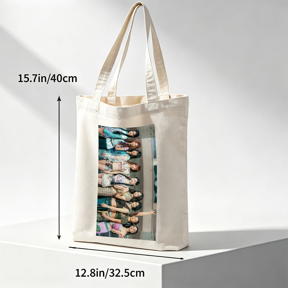 Kep1er Group Photo - Nine Members Posing in Stylish Outfits and Trendy Fashion at Urban Location - Canvas tote bags