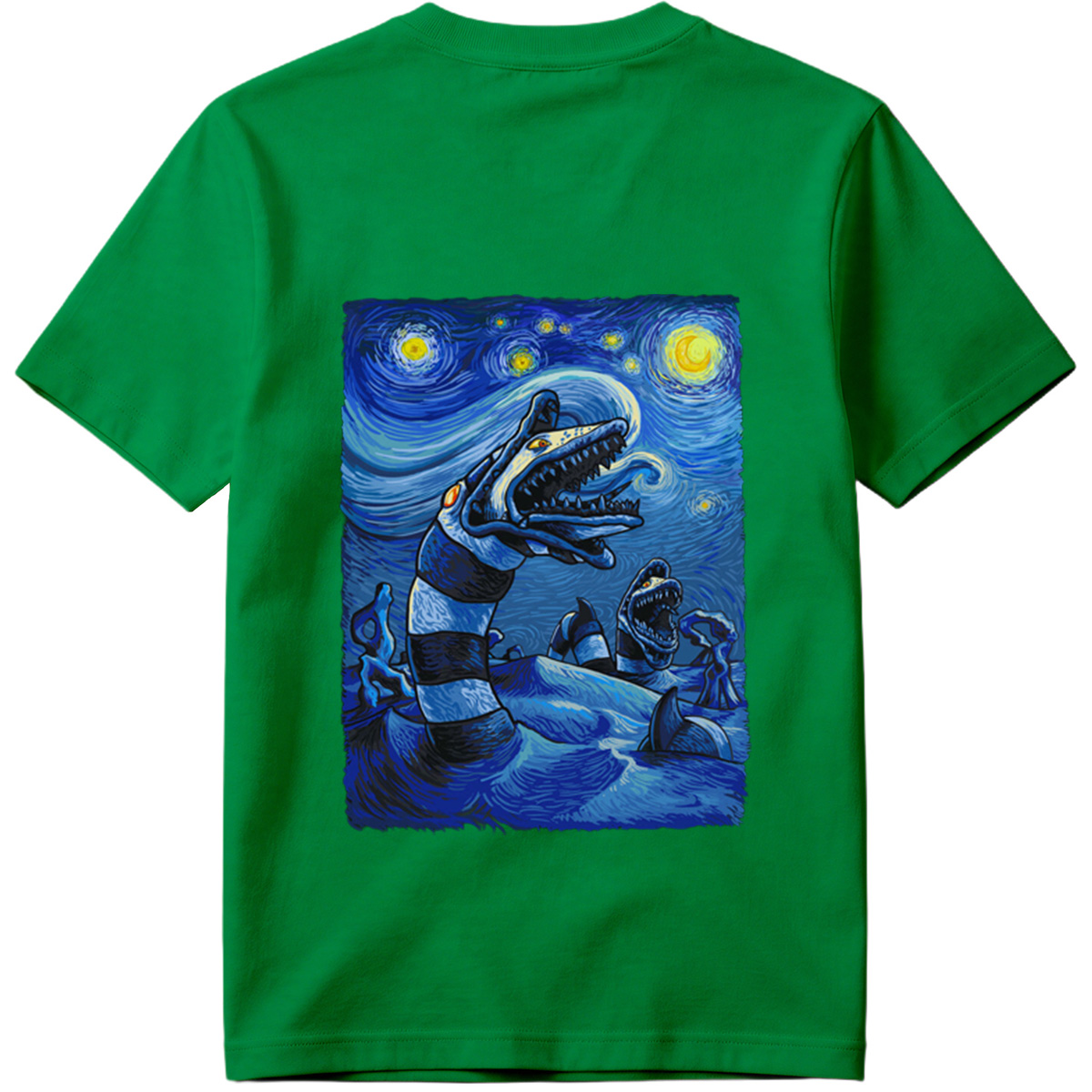 Starry Night with Loch Ness Monster - Tee