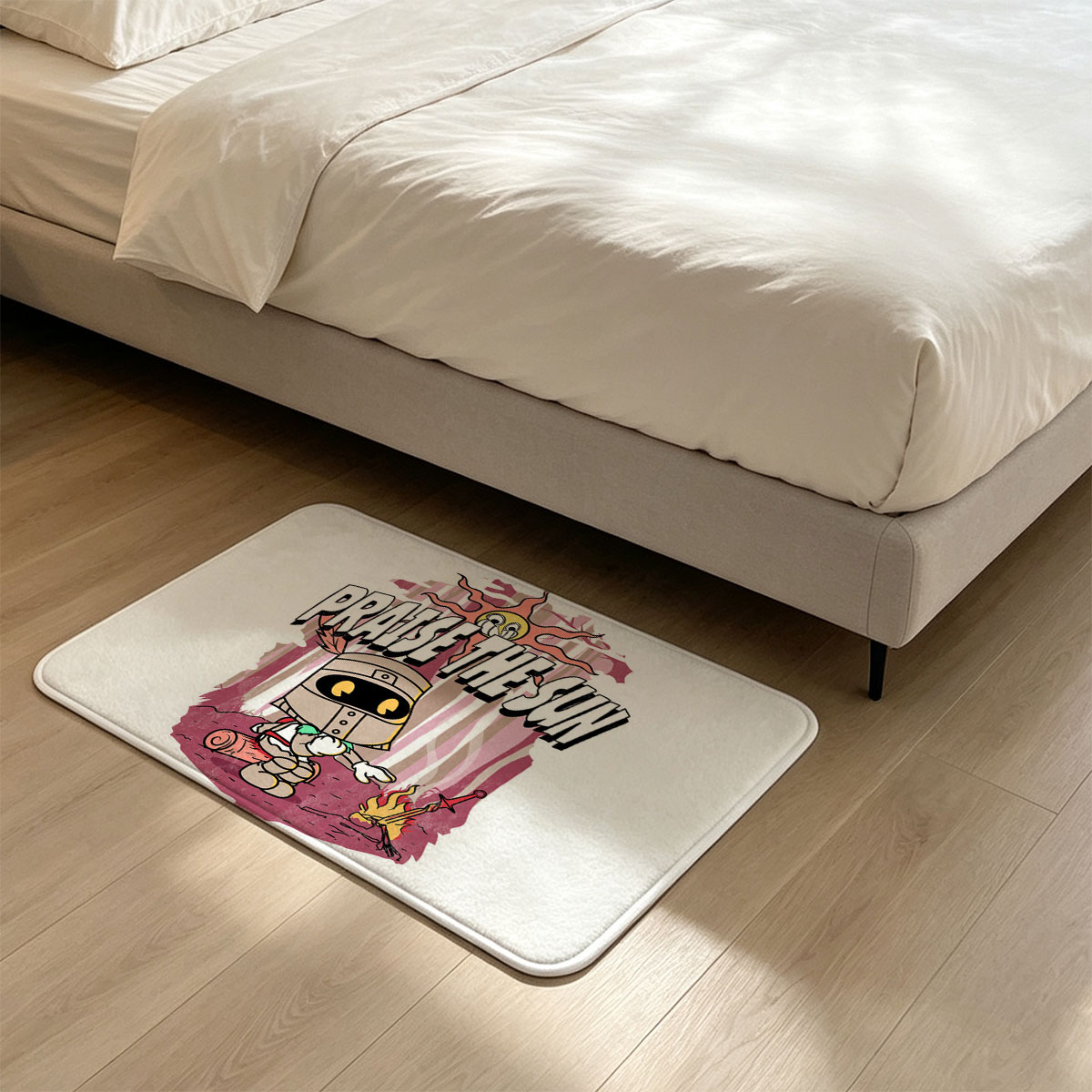 Praise the Sun - Knight with Campfire and Sword - Flannel floor mat