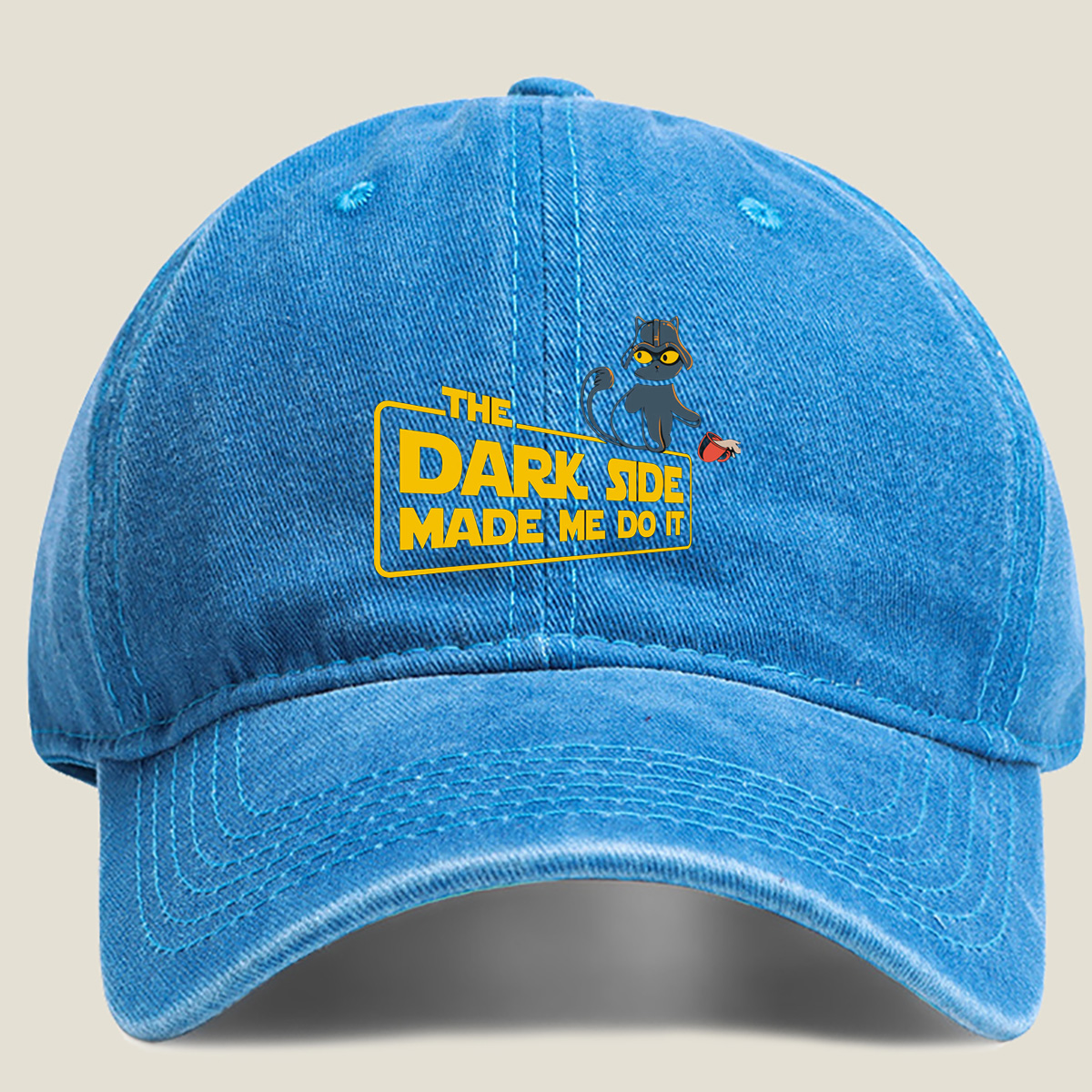 Star Wars: The Dark Side Made Me Do It – Cat Edition - Washed Denim - Baseball Cap