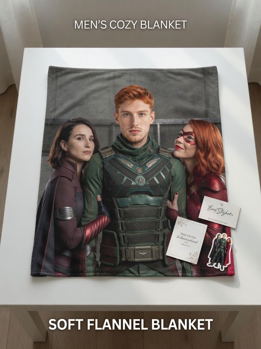 Custom Face Photo Flannel Blanket, Personalized Portrait Fleece Throw for Couch, Ideal Personalized Gift