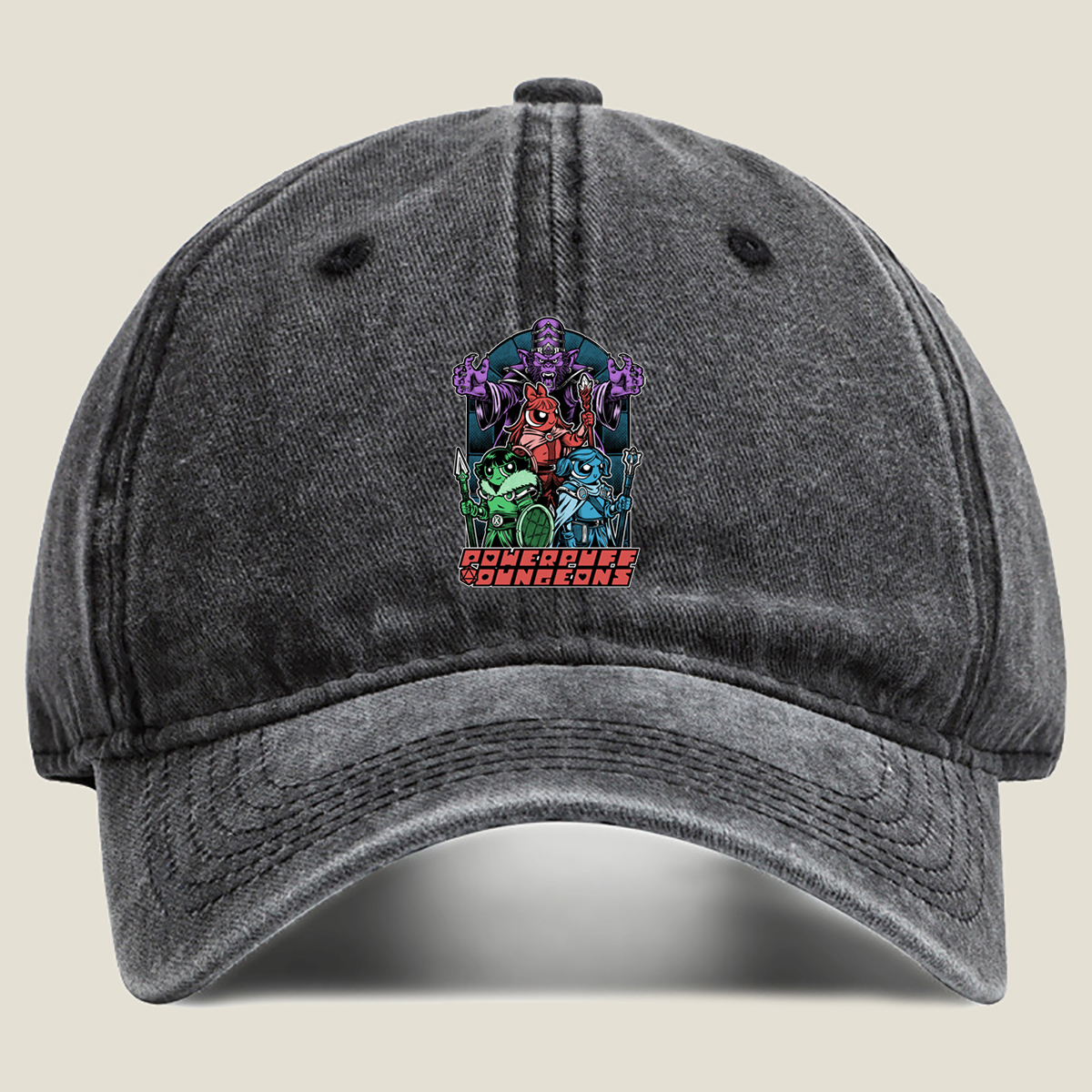 Powerpuff Dungeons - Washed Denim - Baseball Cap
