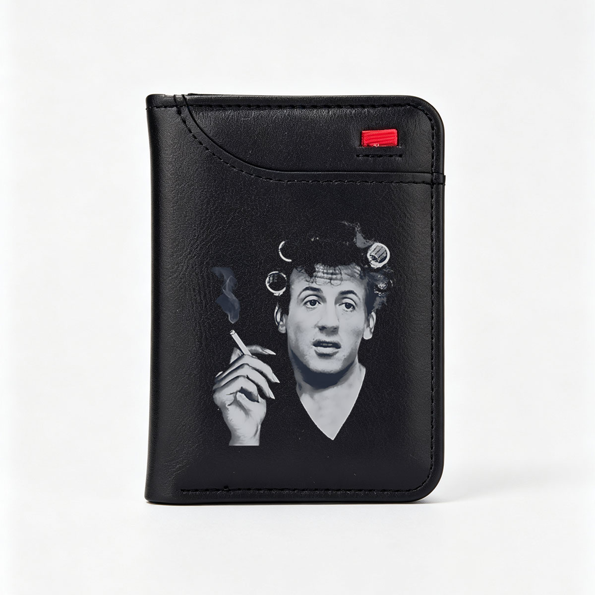 Sacha Baron Cohen as Borat with curlers and cigarette - Vertical Style Wallet