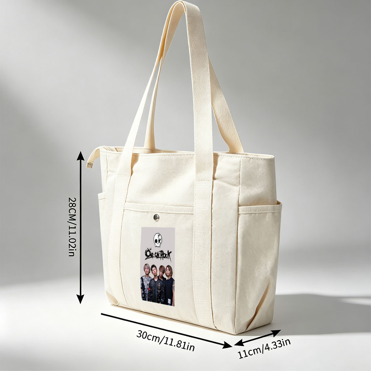 One Ok Rock Band Members Standing Together in Stylish Outfits with Logo Above - Multi-pocket bags