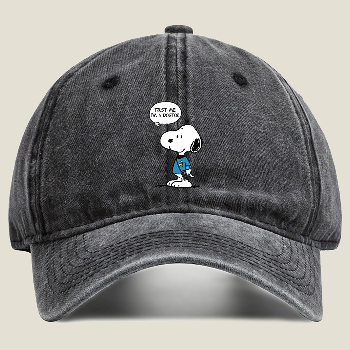 Snoopy as Starfleet Doctor - Washed Denim - Baseball Cap
