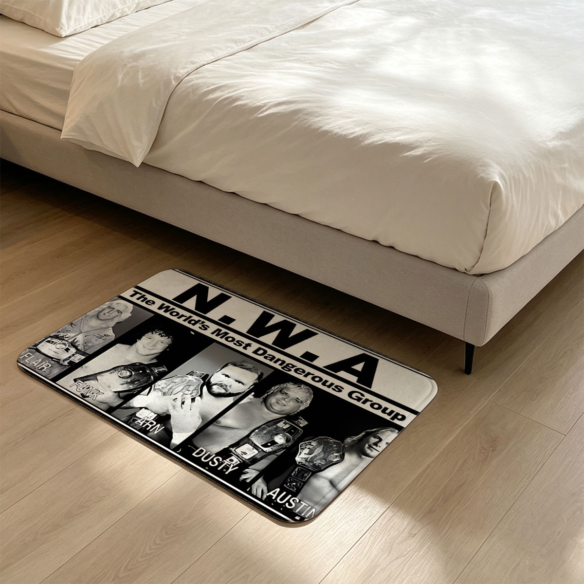 N.W.A: Flair, Funk, Arn, Dusty, Austin – The World's Most Dangerous Group - Flannel floor mat