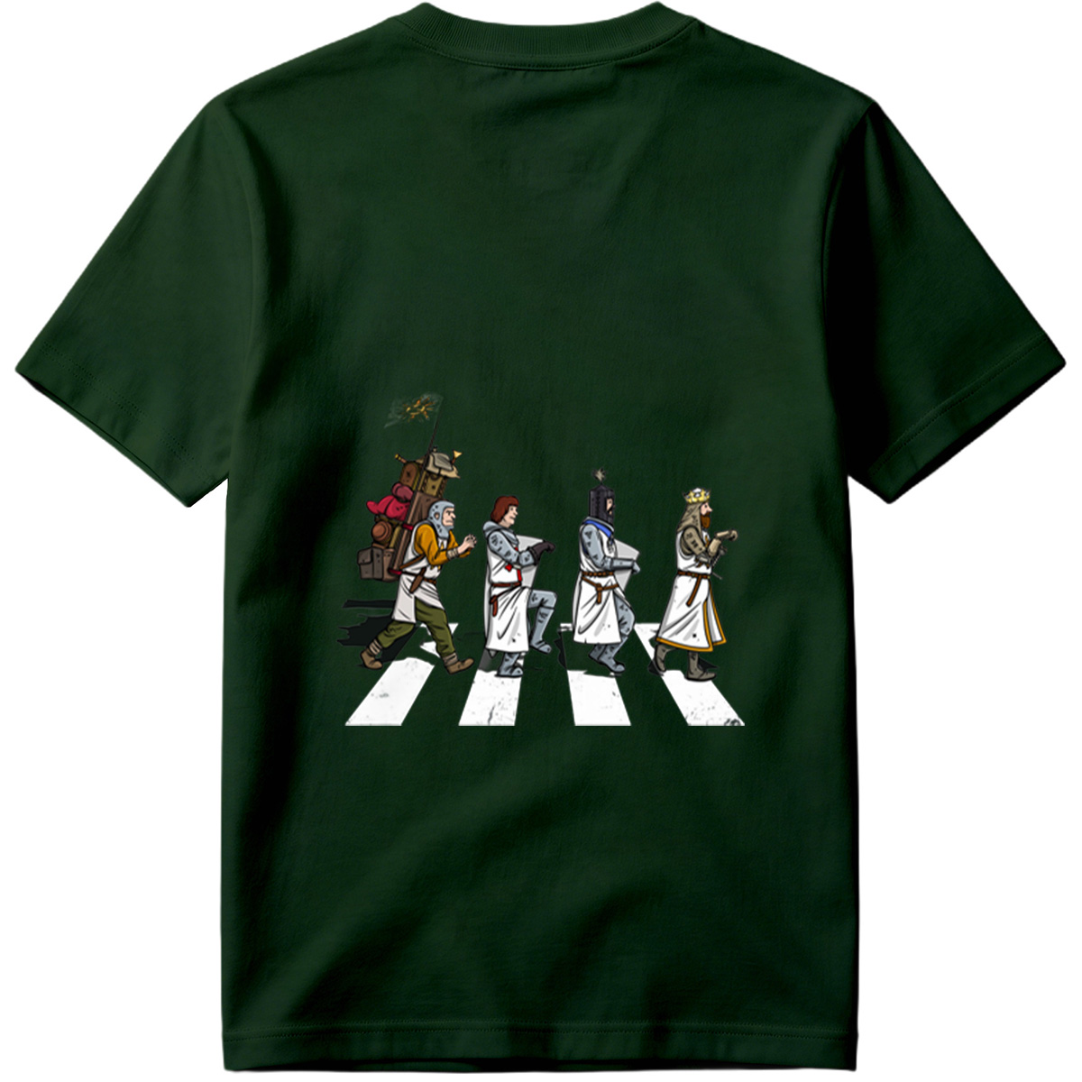 The Knights: Monty Python's Holy Grail Characters Crossing the Road - Tee