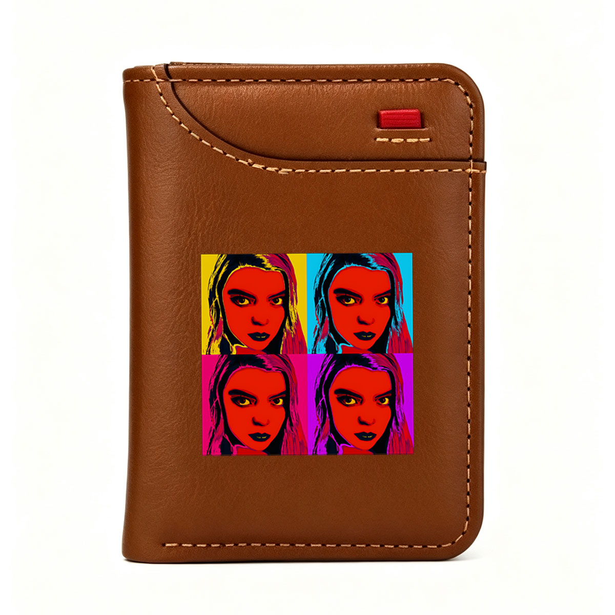 Pop Art Portrait of a Woman in Four Color Variations - Vertical Style Wallet