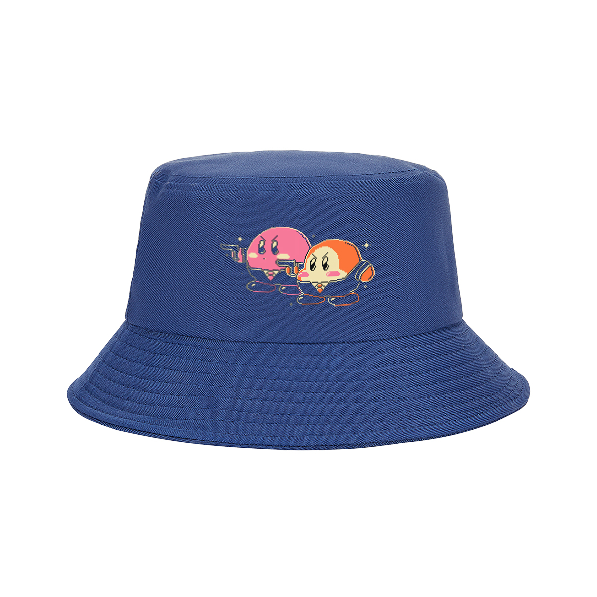 Kirby and Waddle Dee in Pixel Art Style - Fisherman's Hat