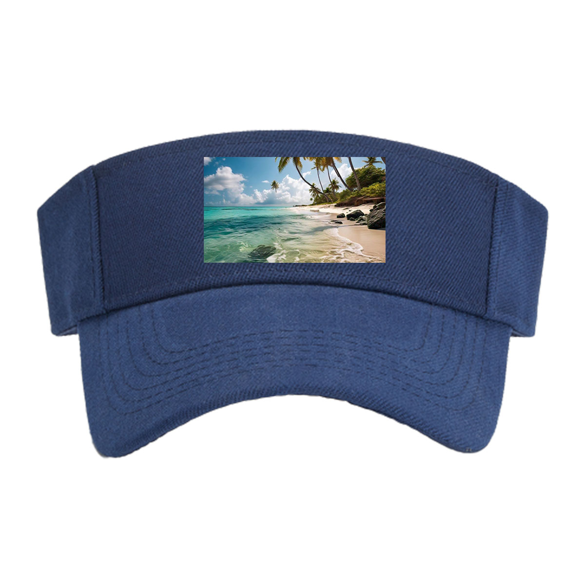 Tropical Beach with Palm Trees and Crystal Clear Water -  Visor cap