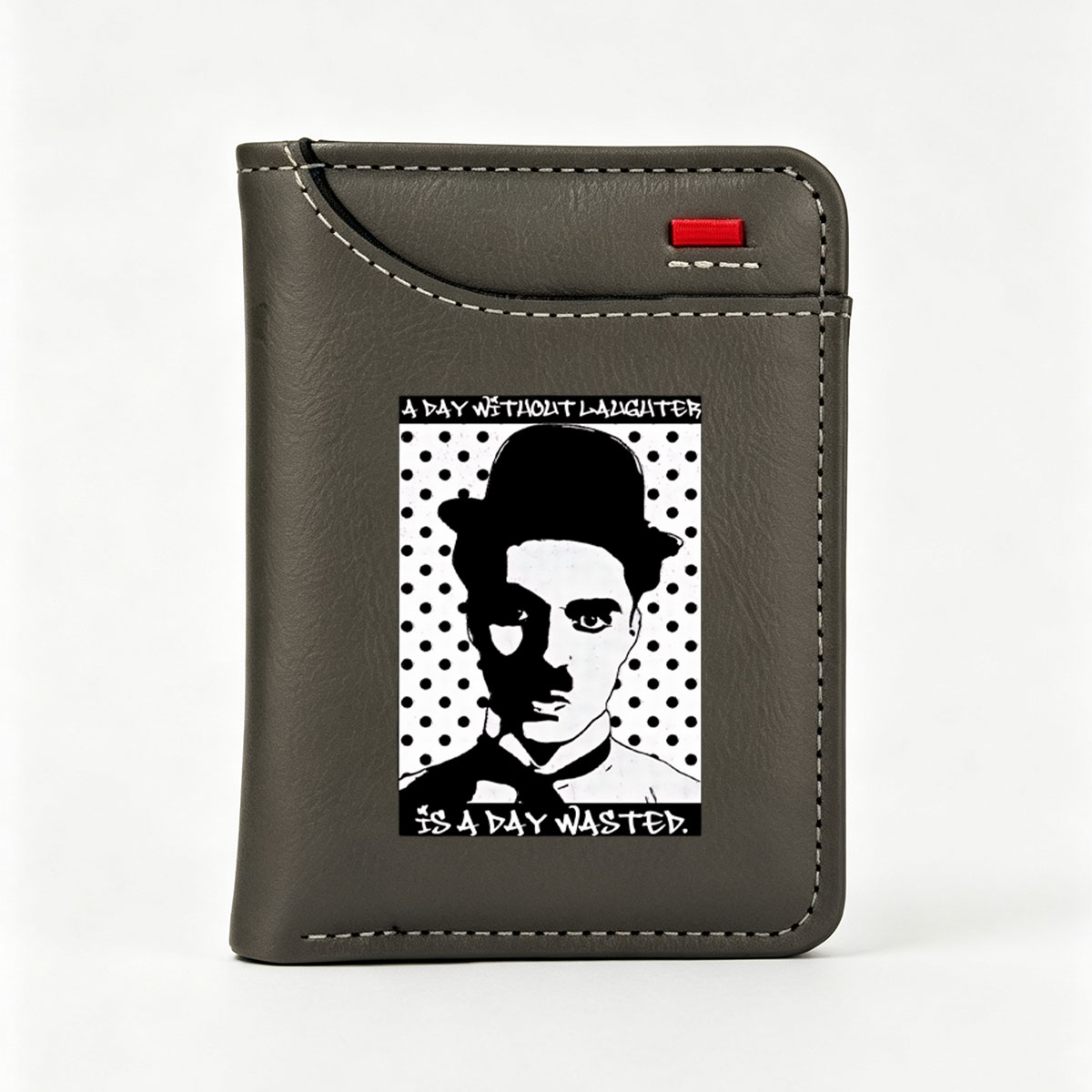 Charlie Chaplin: A Day Without Laughter Is a Day Wasted - Vertical Style Wallet