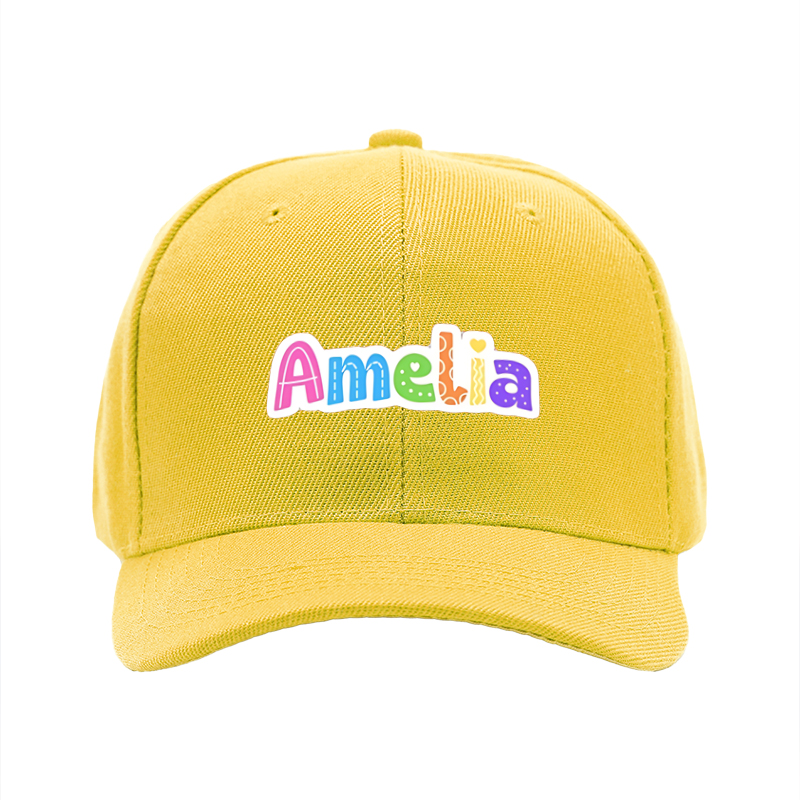1pc New Baseball Cap with Colorful Amelia Letter Print Unisex Adjustable Hat for Outdoor Activities and Casual Wear Adults and Teens