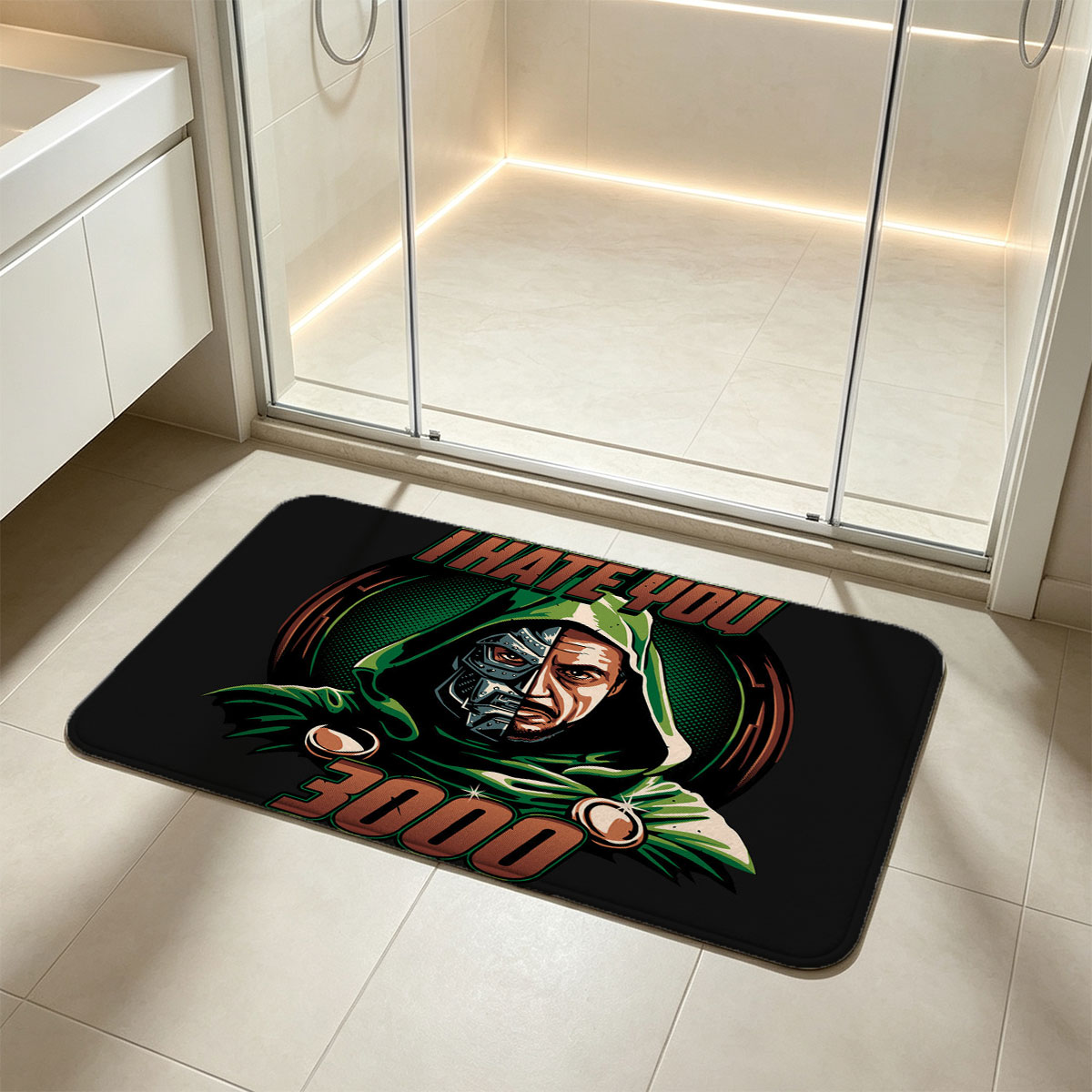 I Hate You 3000: Doctor Doom and Tony Stark Fusion - Flannel floor mat