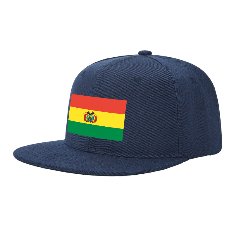 Flat Brim Baseball Cap Bolivia Flag Print Streetwear Underground Skate Style for Basketball Court Skate Park Urban Lifestyle Skaters Rappers Streetwear Enthusiasts