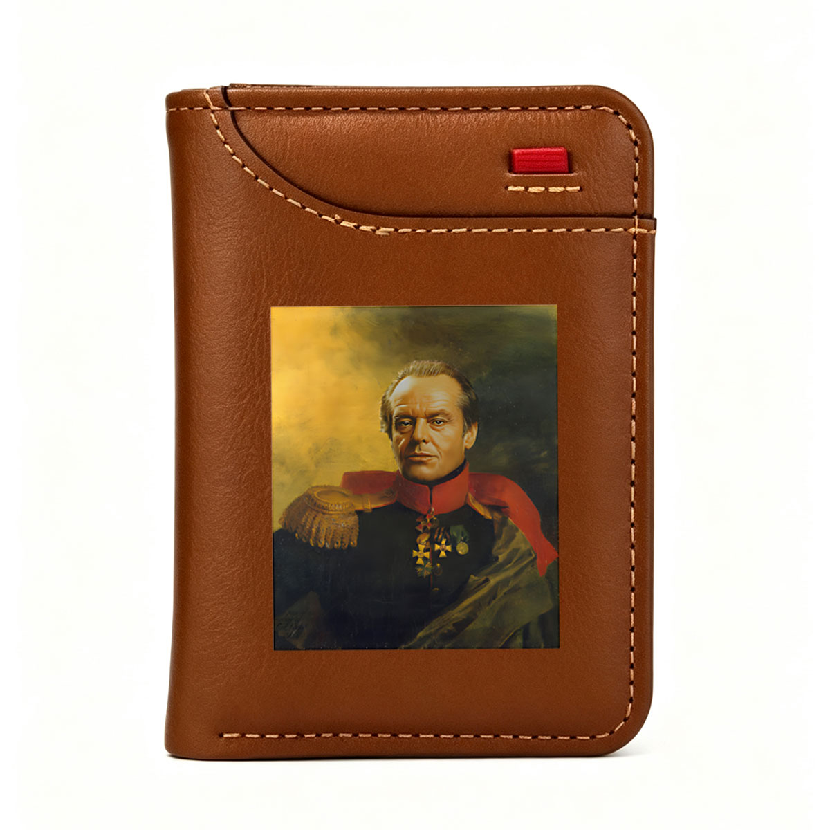 Portrait of a Distinguished Military Officer in Formal Uniform with Medals - Vertical Style Wallet