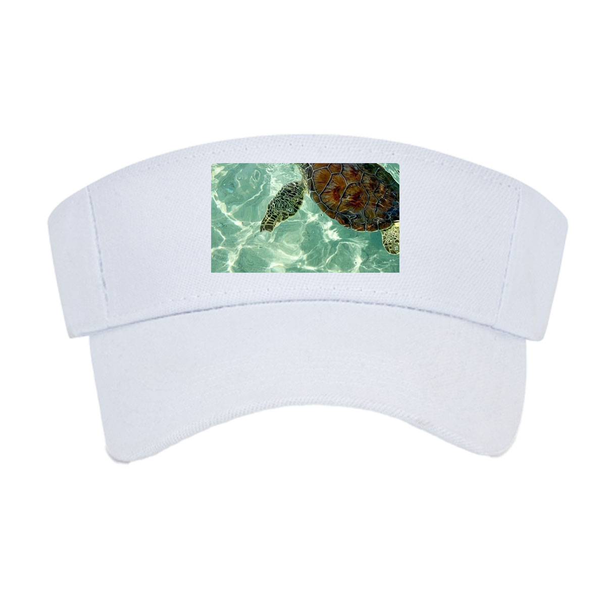Sea Turtle Swimming in Clear Turquoise Water -  Visor cap
