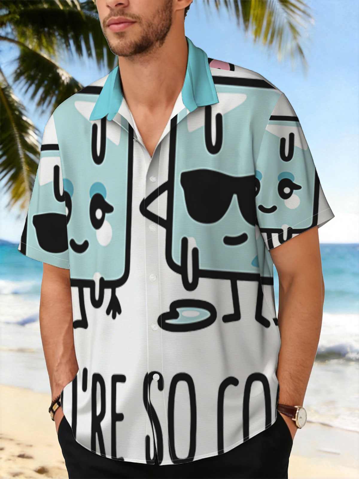 Ice Cube Characters with Sunglasses and Hearts, 