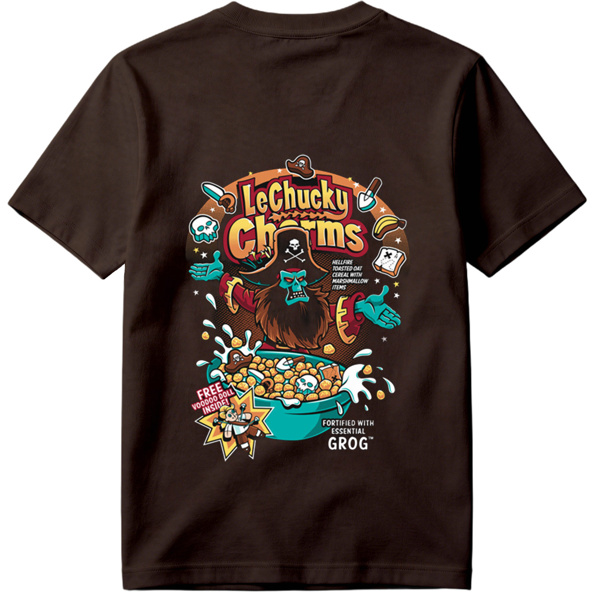 LeChucky Charms: Hellfire Toasted Oat Cereal with Voodoo Doll and Grog - Tee