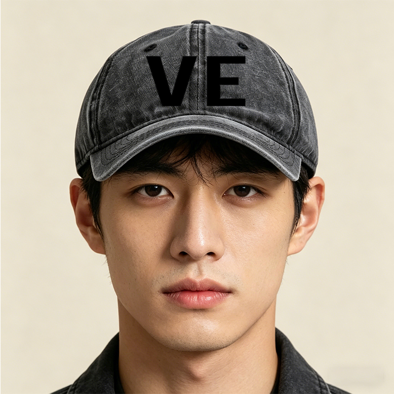 Unisex Classic Washed Cotton Hat with Minimalist 