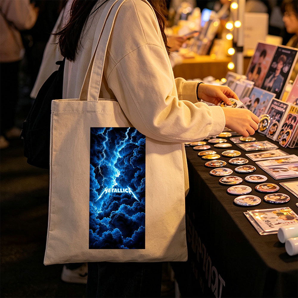 Metallica Stormy Sky Lightning Thunder Clouds Wallpaper - Canvas tote bags