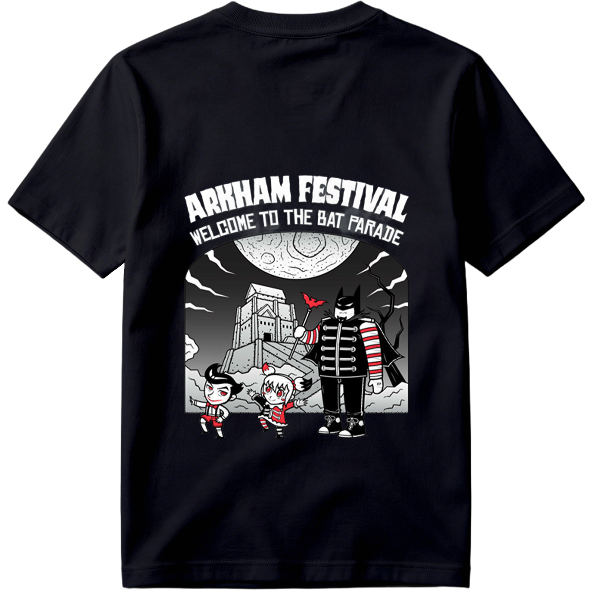 Arkham Festival: Batman, Harley Quinn, and The Joker in the Bat Parade - Tee