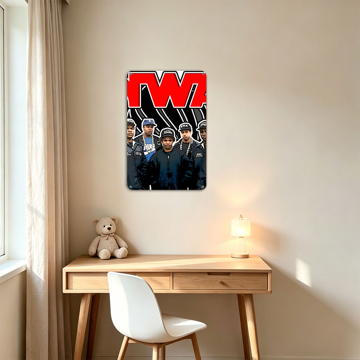 N.W.A. Members in Iconic Streetwear and Hats, Representing the Legendary Hip-Hop Group - painting