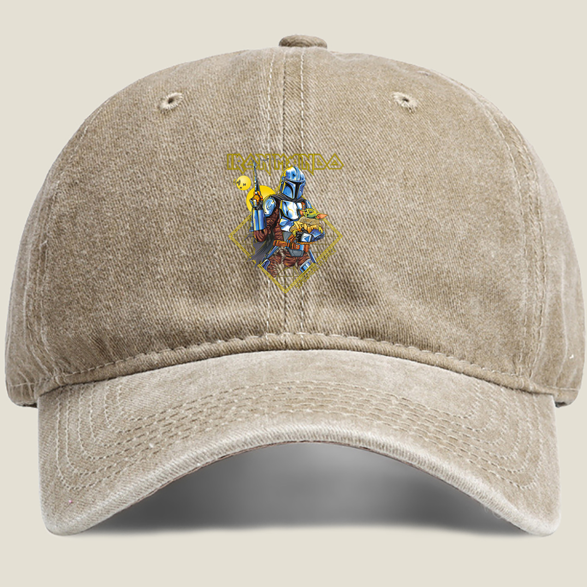 Iron Mando: The Mandalorian and Grogu in Space - Washed Denim - Baseball Cap
